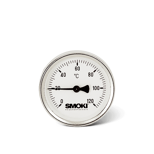 Thermometer 0-120°C mit Montageset; Skala 63mm, Tauchrohr: 63mm